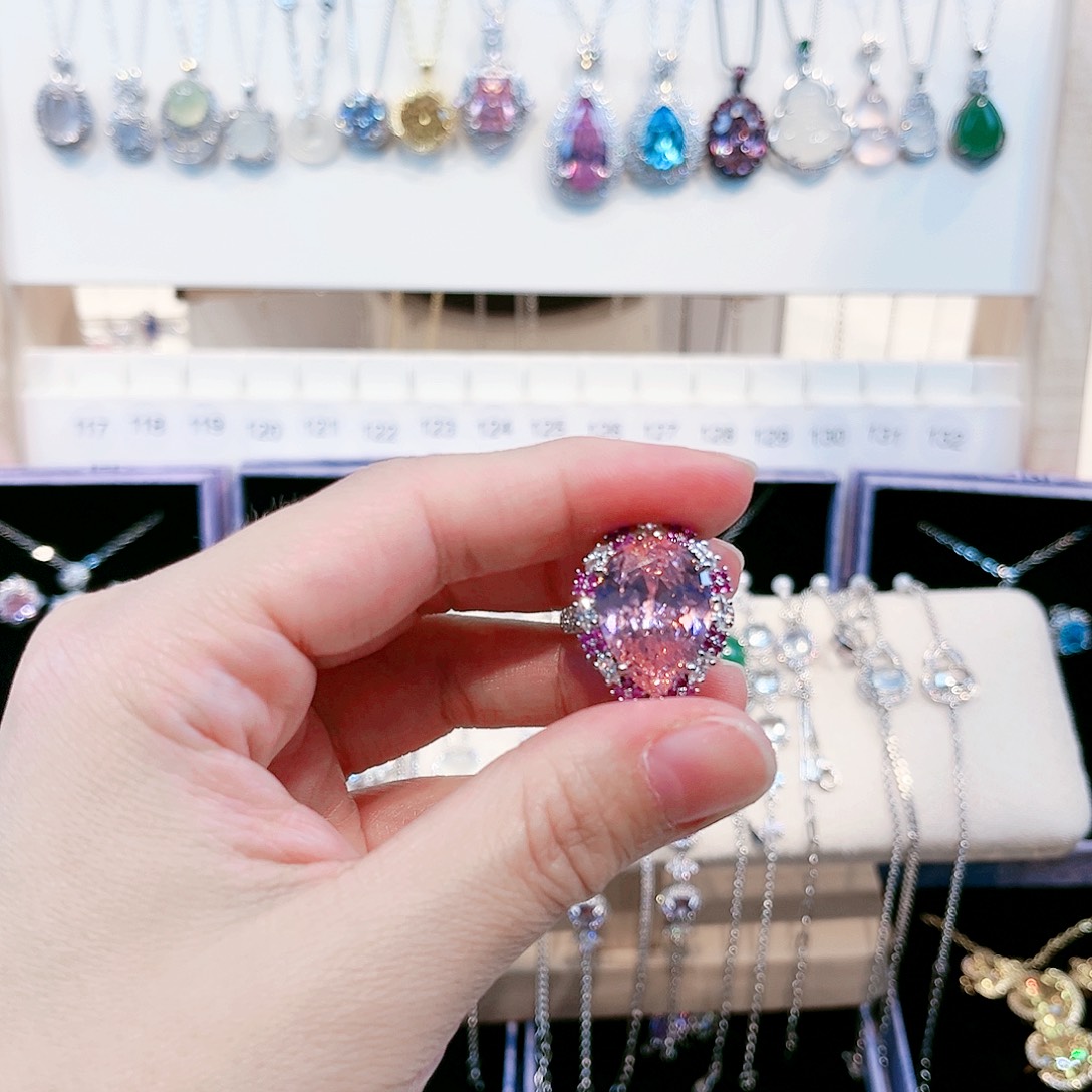 痴****芙蓉石戒指银S925镶嵌