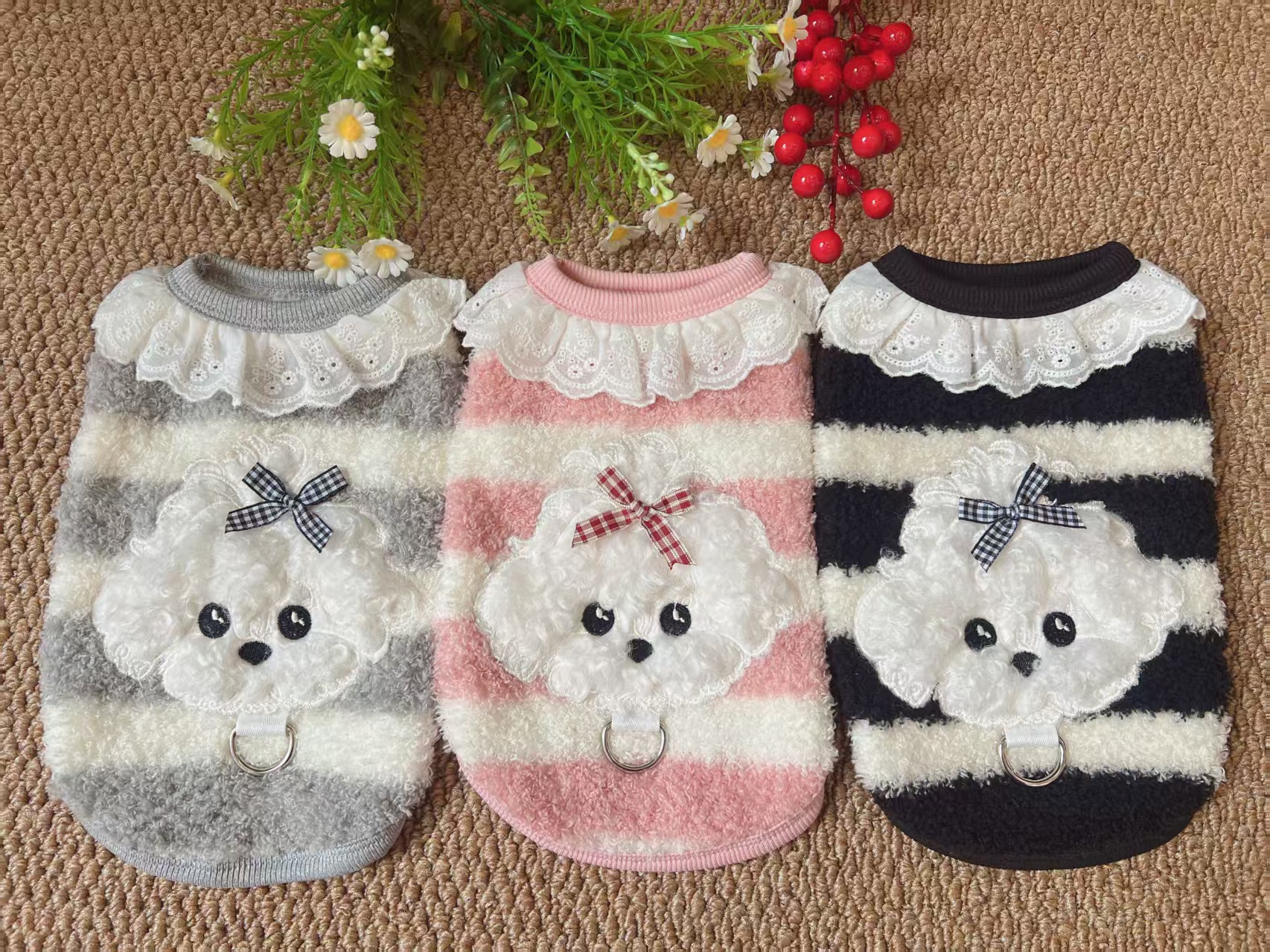 秋冬可爱小猫咪狗狗保暖毛绒宠物泰迪博美狗狗衣服秋冬款