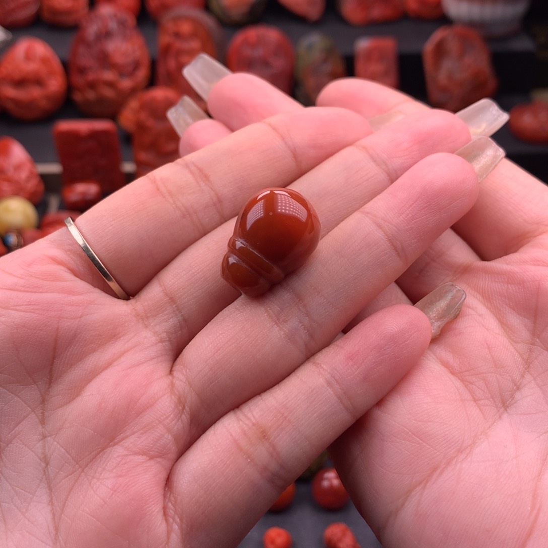 南红玛瑙南红川料原矿三通14.7mm未镶嵌马*徐