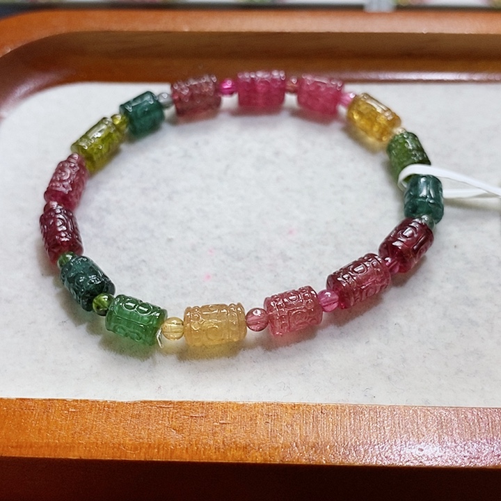 碧玺手链未镶嵌碧玺手串6.5