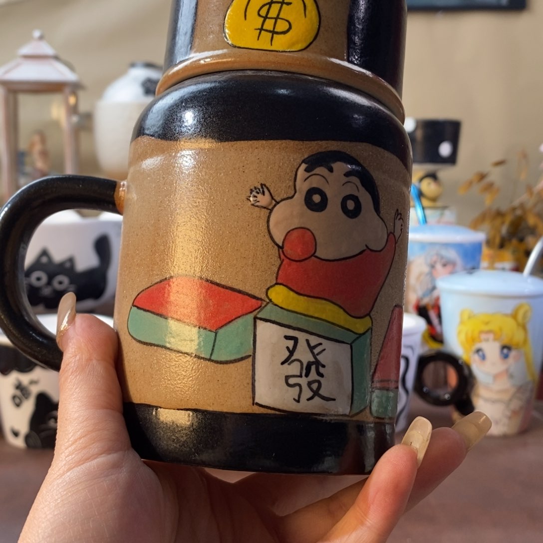 杯景德镇文创手绘可爱水杯