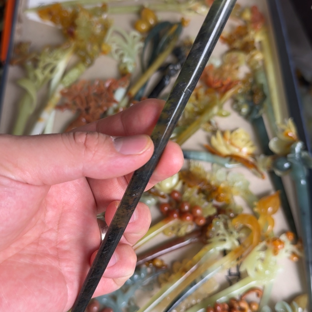 岫玉发饰未镶嵌明君玉簪就是好看