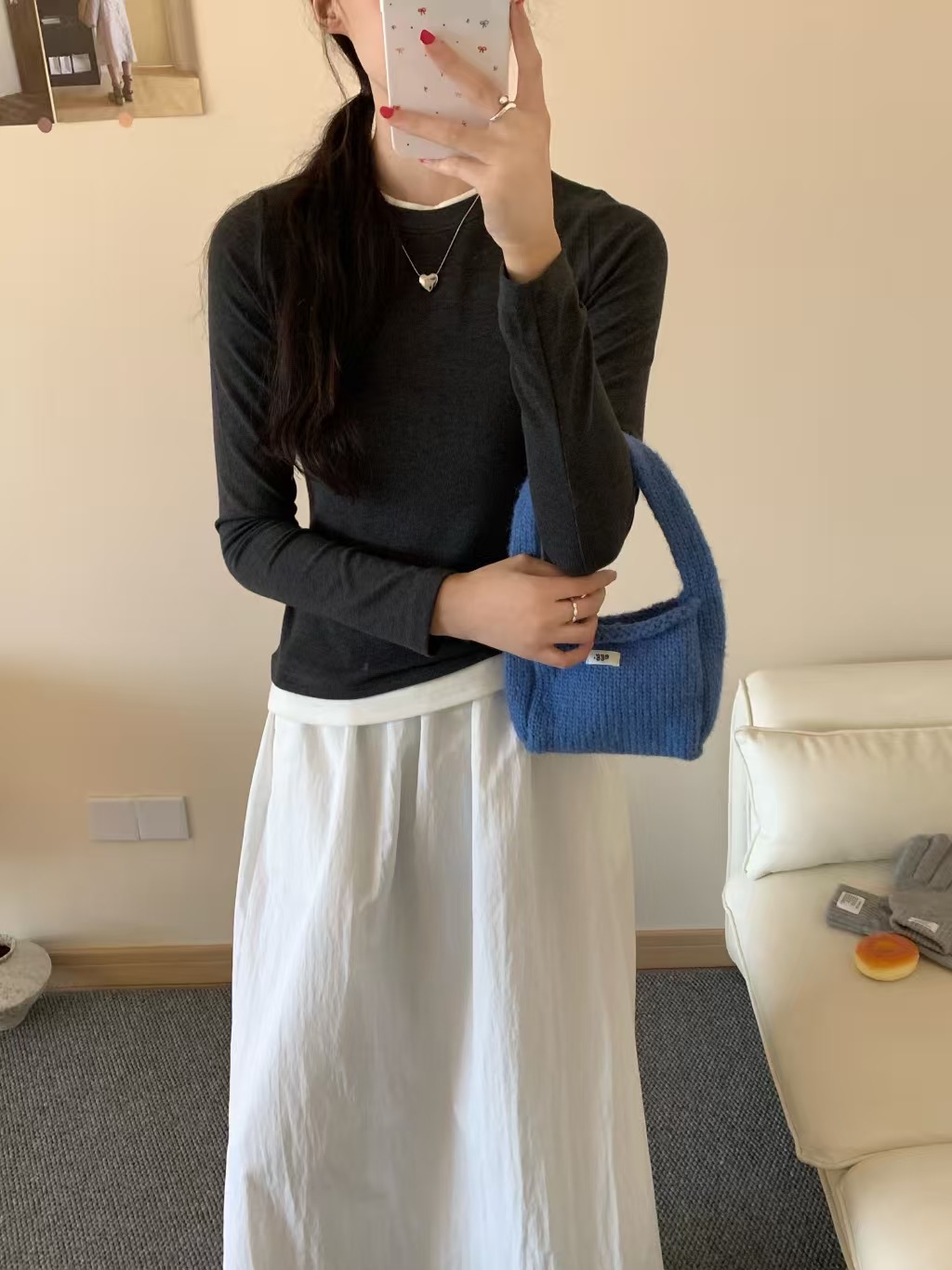 Mood doll净版假两件打底
