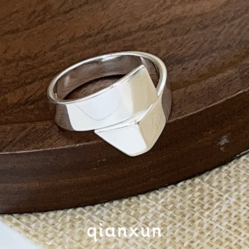 925银戒指 【几何光面】戒指女气质简约INS冷淡风2024年新款