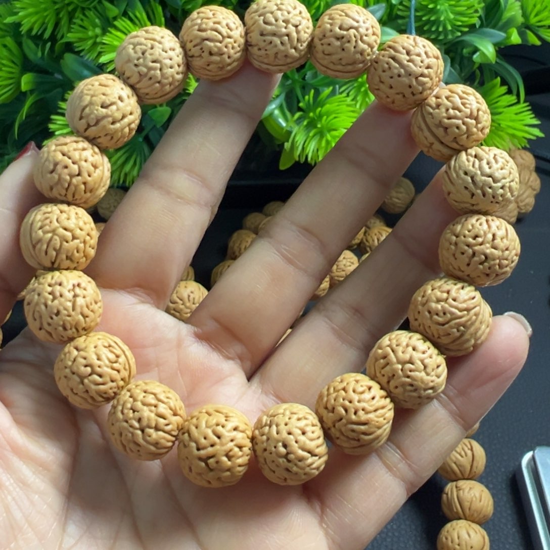 桃木无事牌金刚纹手串