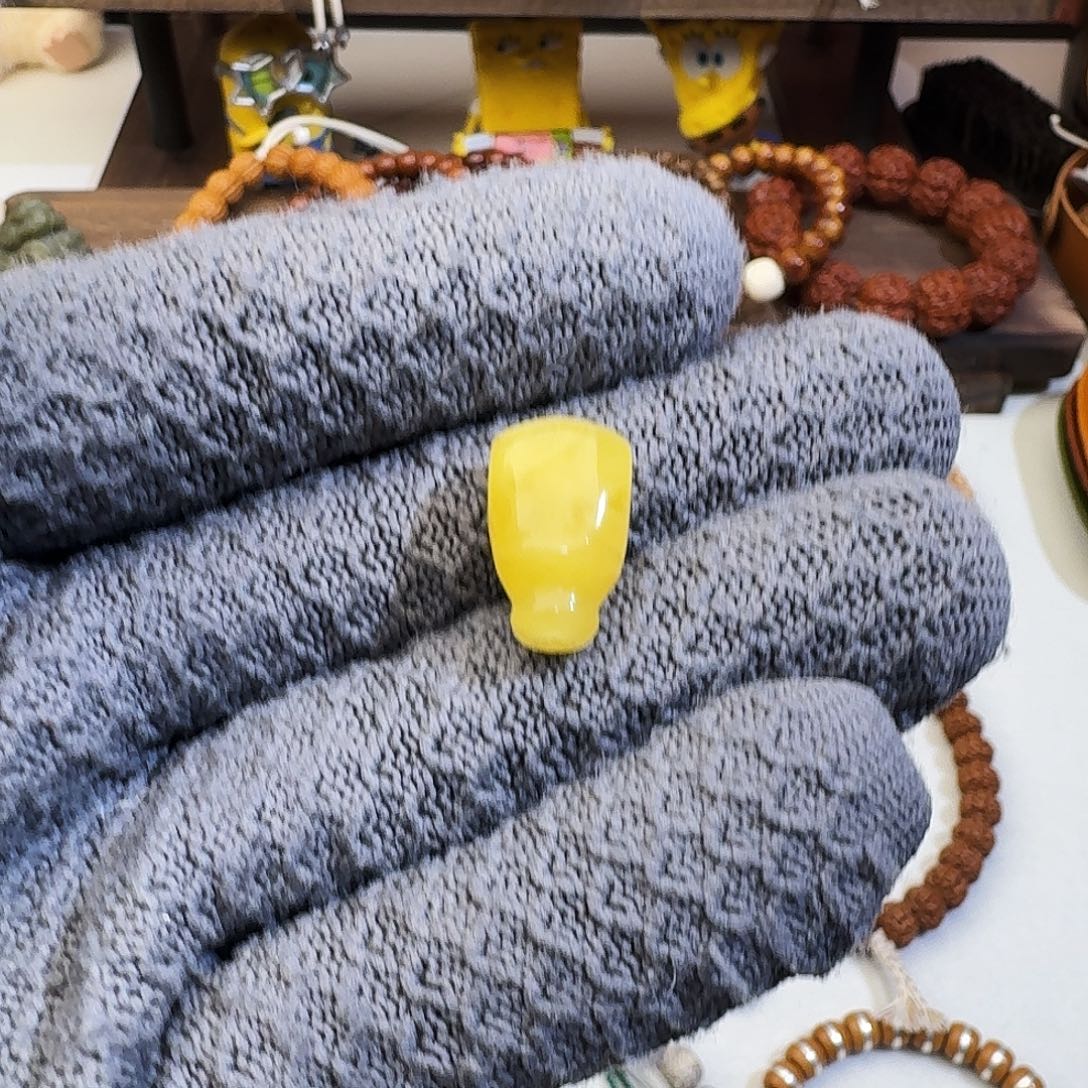 F***-琥珀未镶嵌裸石原矿蜜蜡三通