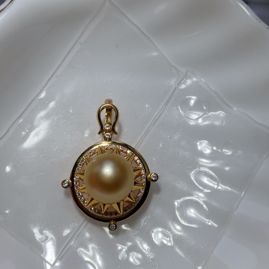 海水珍珠银S925镶嵌颈饰