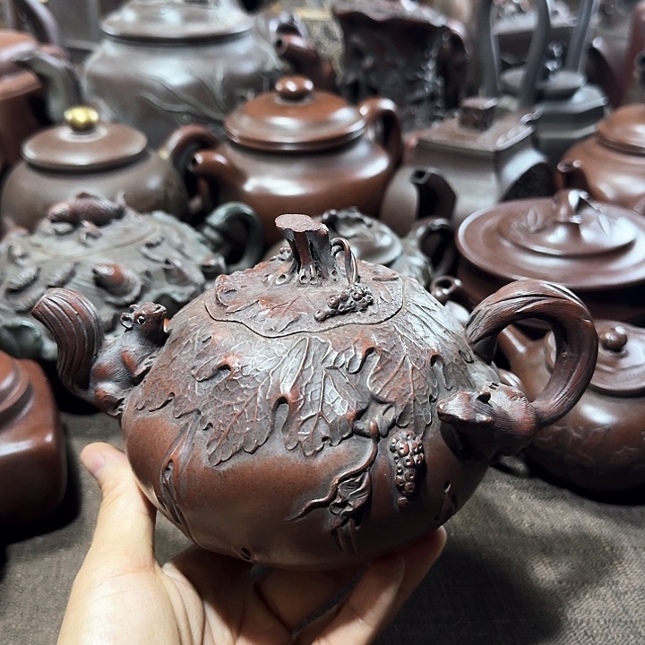 泥塑文**伙紫砂壶茶具壶