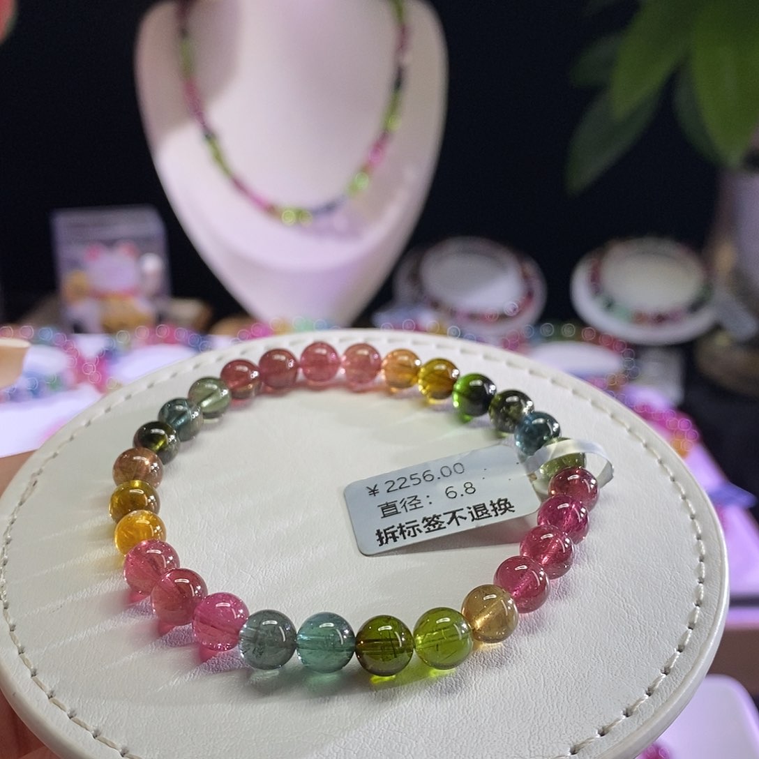 未镶嵌手链碧玺艳丽