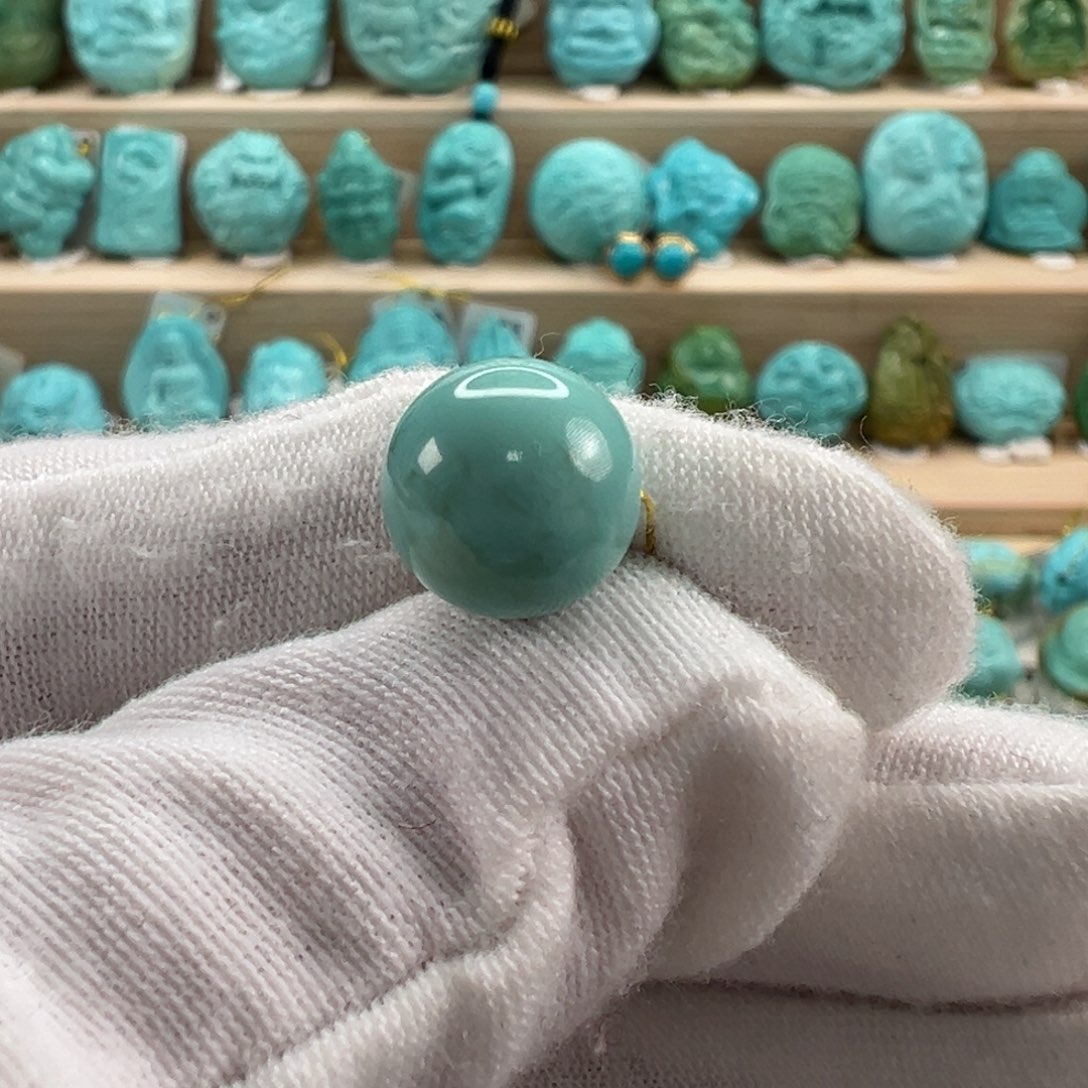 未镶嵌绿松石圆珠10.7mm