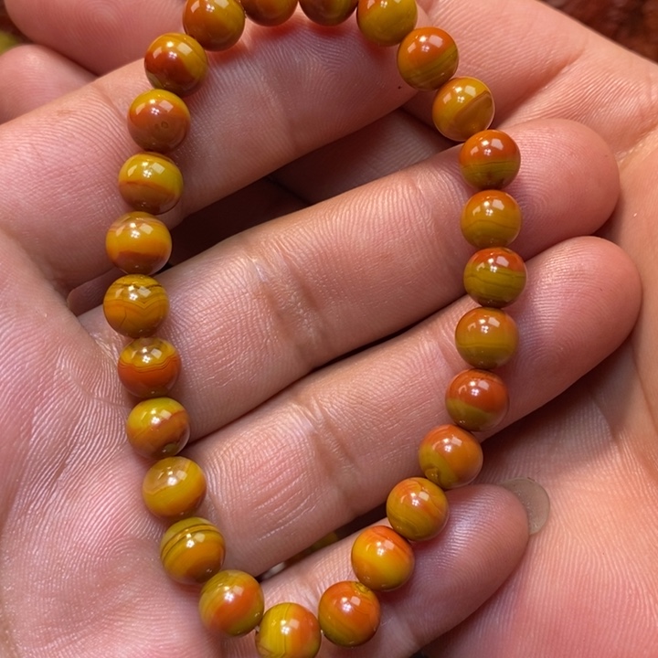 玛瑙/玉髓战国红大湾料手链未镶嵌