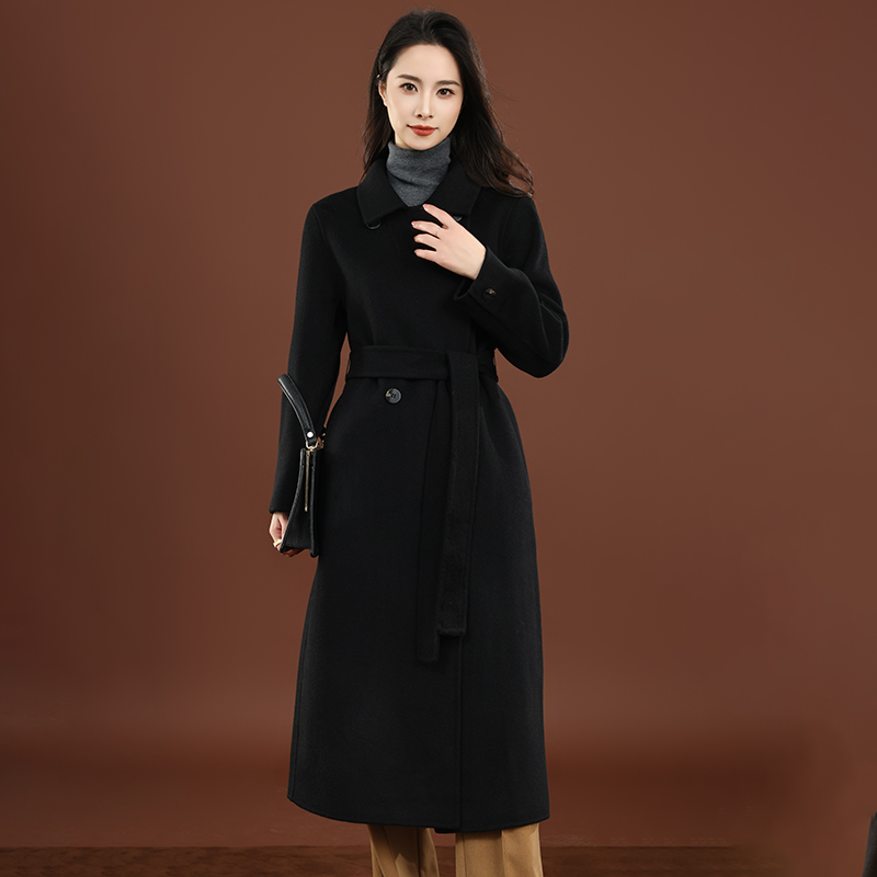 【一衣三穿】赫拉100%初剪羊毛双面羊毛大衣时尚秋冬外套长