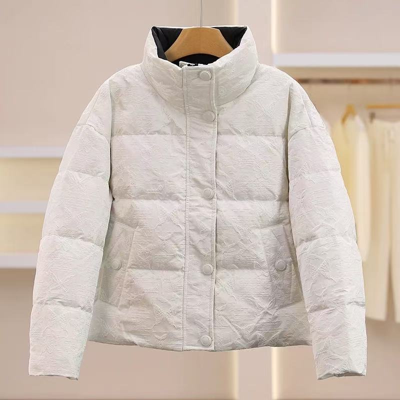 女装纯色立领女士冬季通勤羽绒服冬季短款小个子保暖