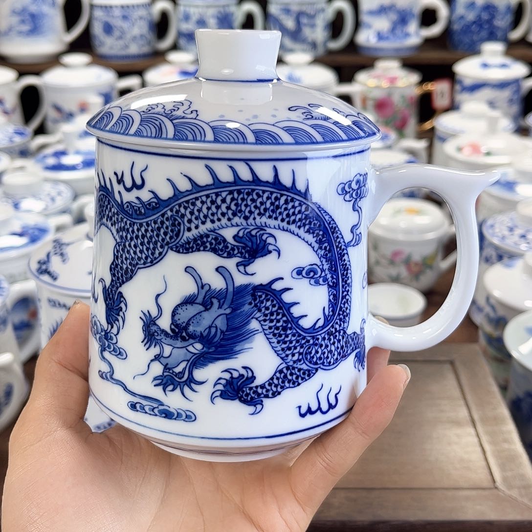 生****天景德镇陶瓷马克杯带盖