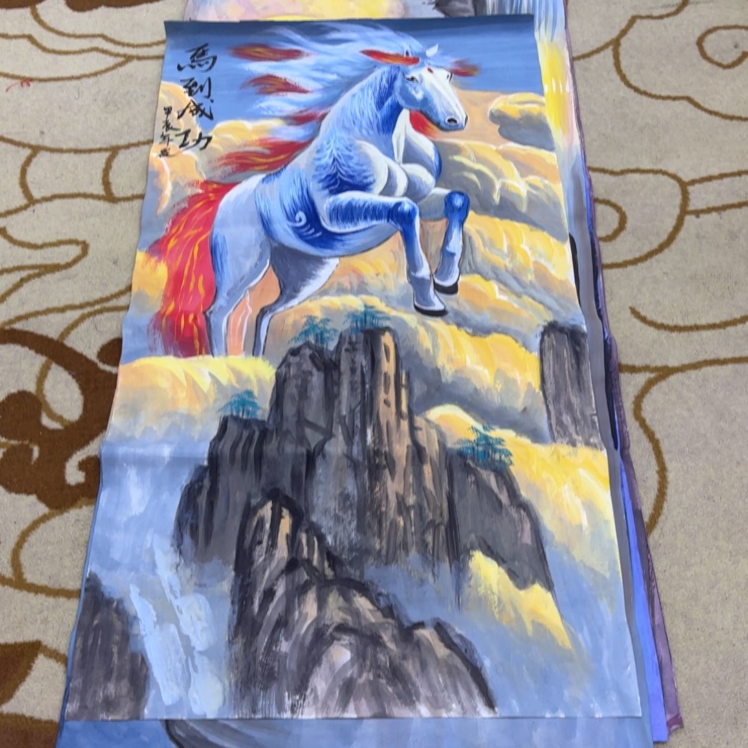 国画四尺花鸟作品童