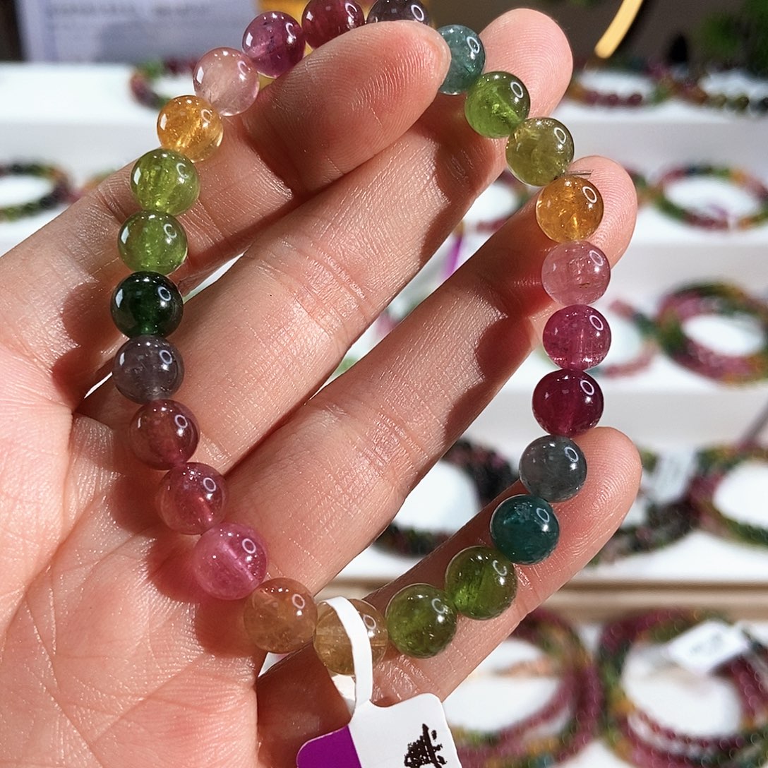 手链碧玺未镶嵌G2309素圈颜色微差