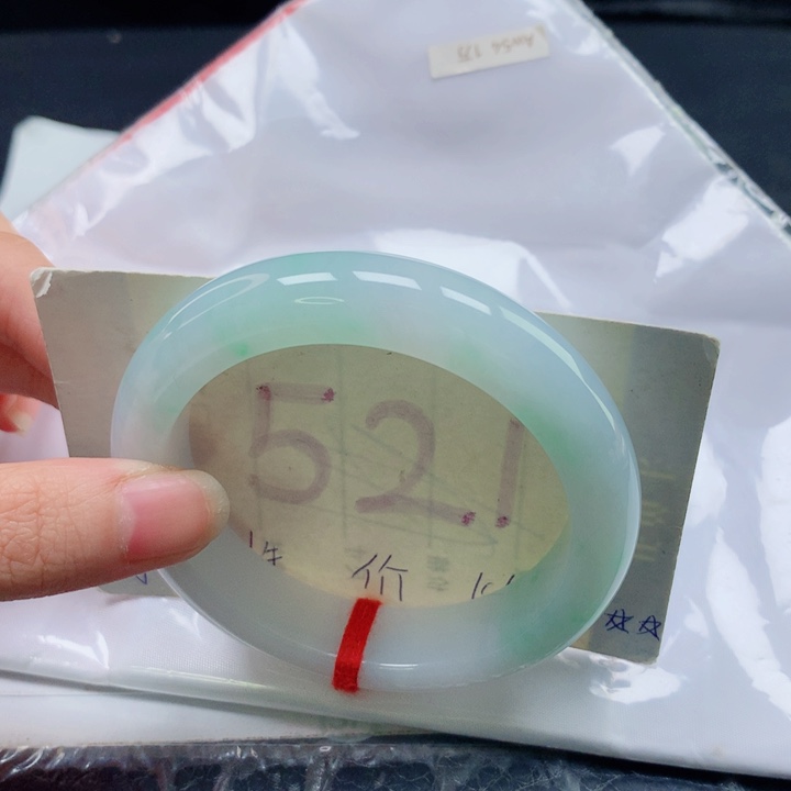翡翠未镶嵌手镯圈口5455