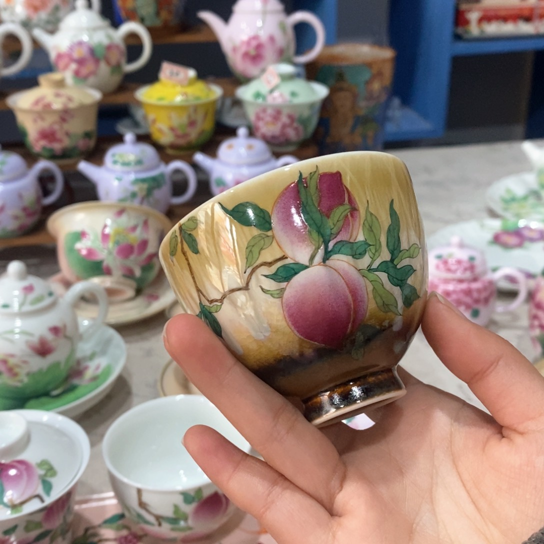 微瑕手工手绘制作茶具杯杯杯杯