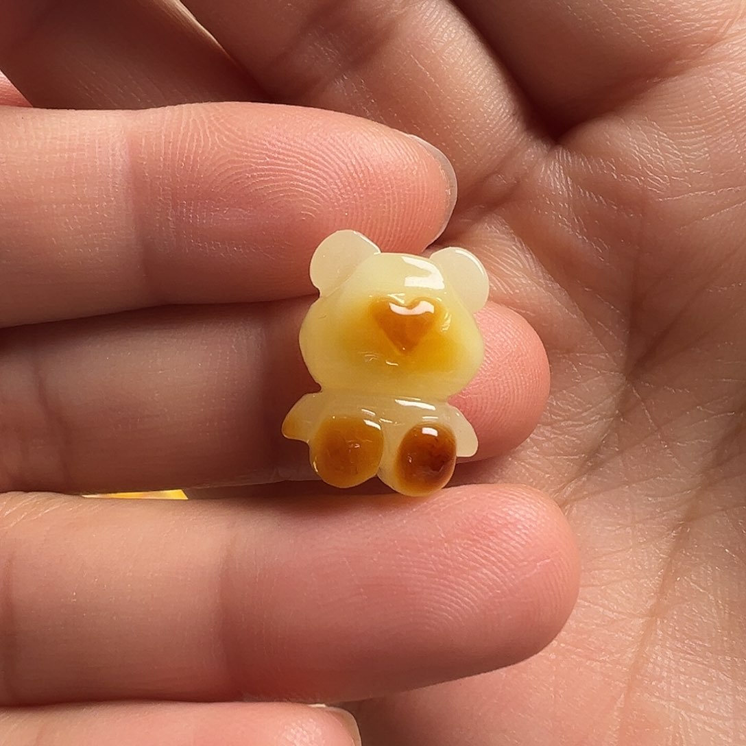 蜜蜡颈饰未镶嵌小熊（打孔不退换）