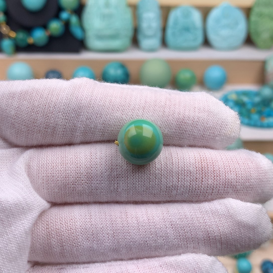 未镶嵌绿松石珠宝奇石12.2mm