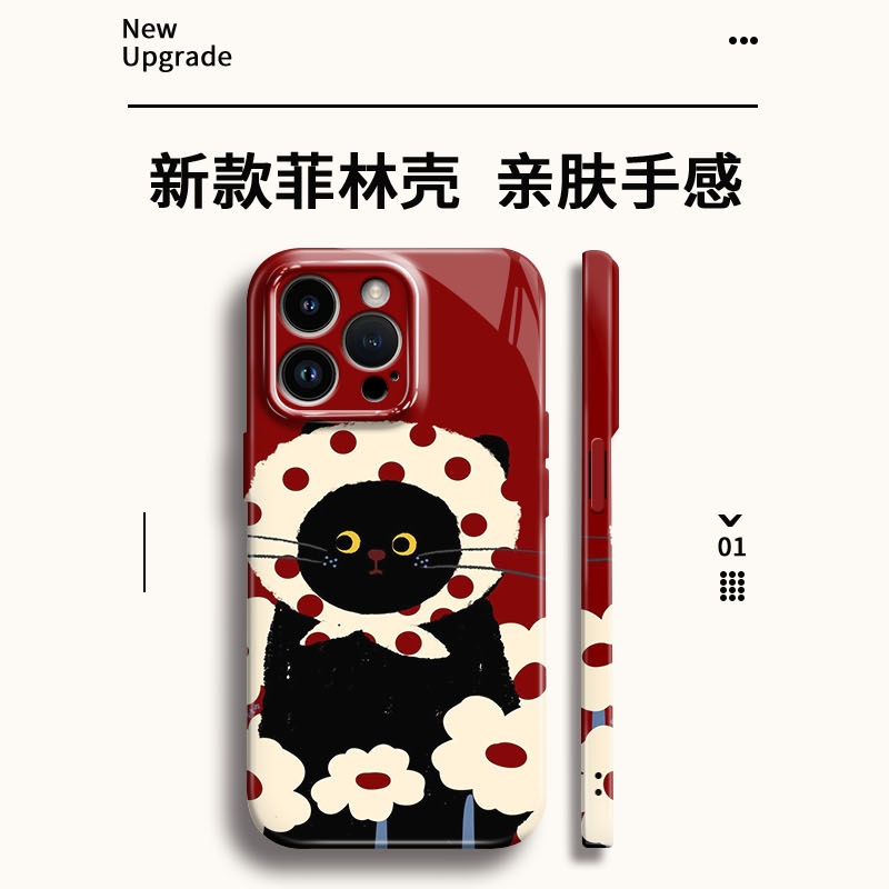菲林软壳全包镜头适用华为/oppo/vivo/小米/一加/苹果16卡通猫咪