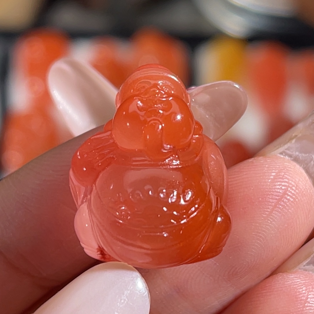 南红玛瑙未镶嵌财神爷 16.8x21mm