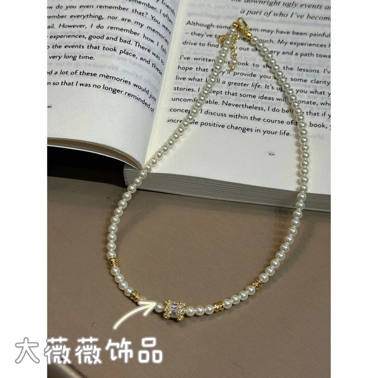 钛钢项链 精致微镶路路通项-4908