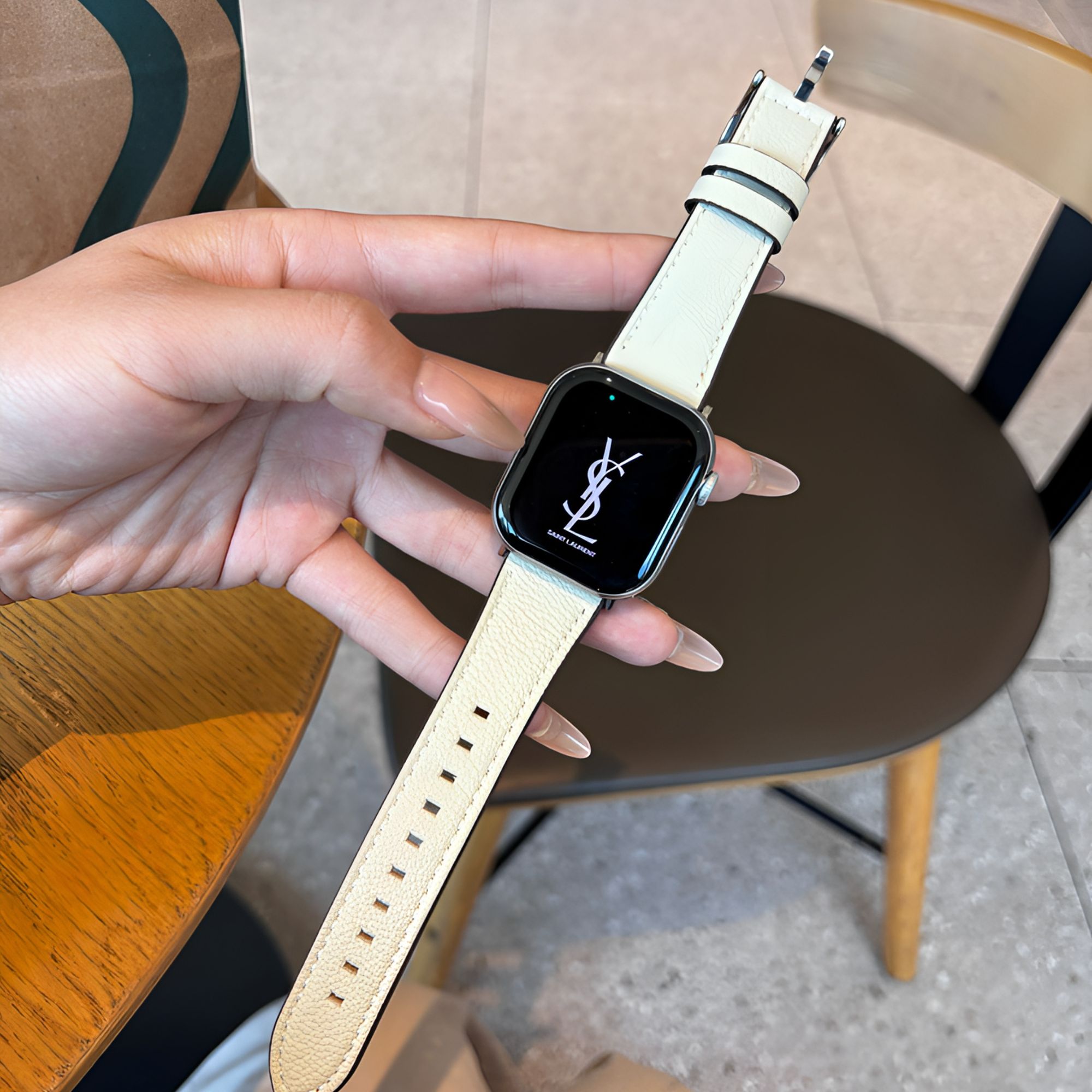 适用苹果手表手表带真皮/新小羊皮荔枝纹皮质表带/智能手表苹果表