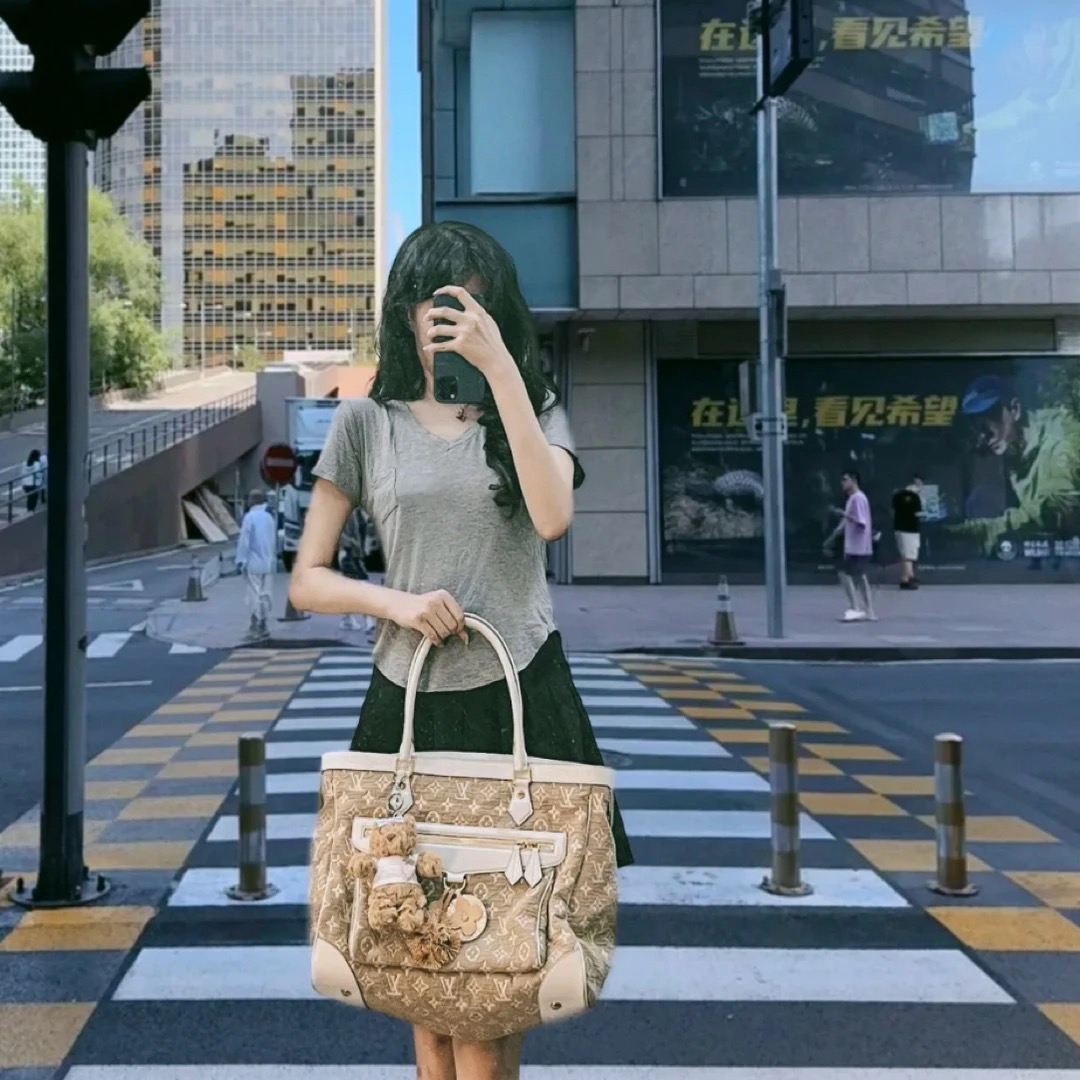 95新 LouisVuitton/路易威登 lv托特牛仔丹宁ns2038