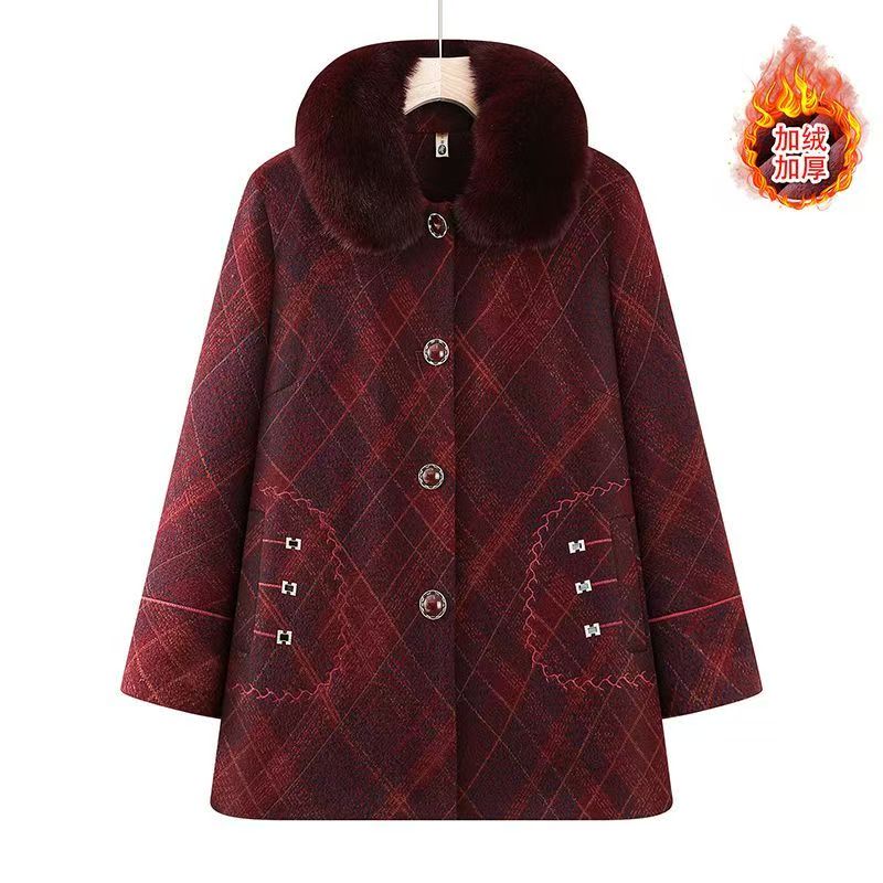 12104-妈妈冬装外套加绒中老年加厚奶奶老太太衣服 【康燕】