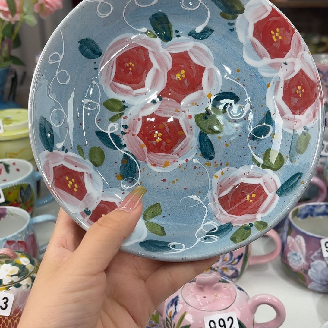 瓷片景德镇手绘高温釉下彩陶瓷茶具