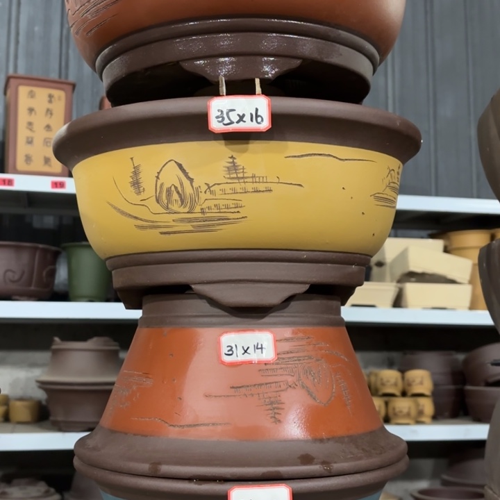 紫砂花盆100-4。        