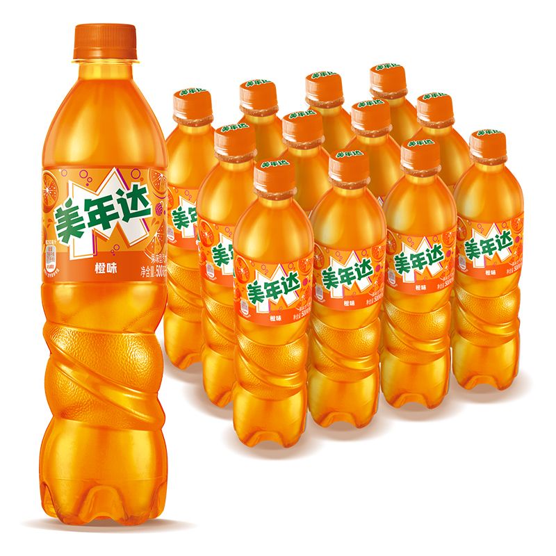 百事可乐美年达饮料500ml*12瓶橙味碳酸饮品聚会