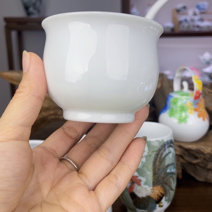 杯纯白主人杯釉下彩