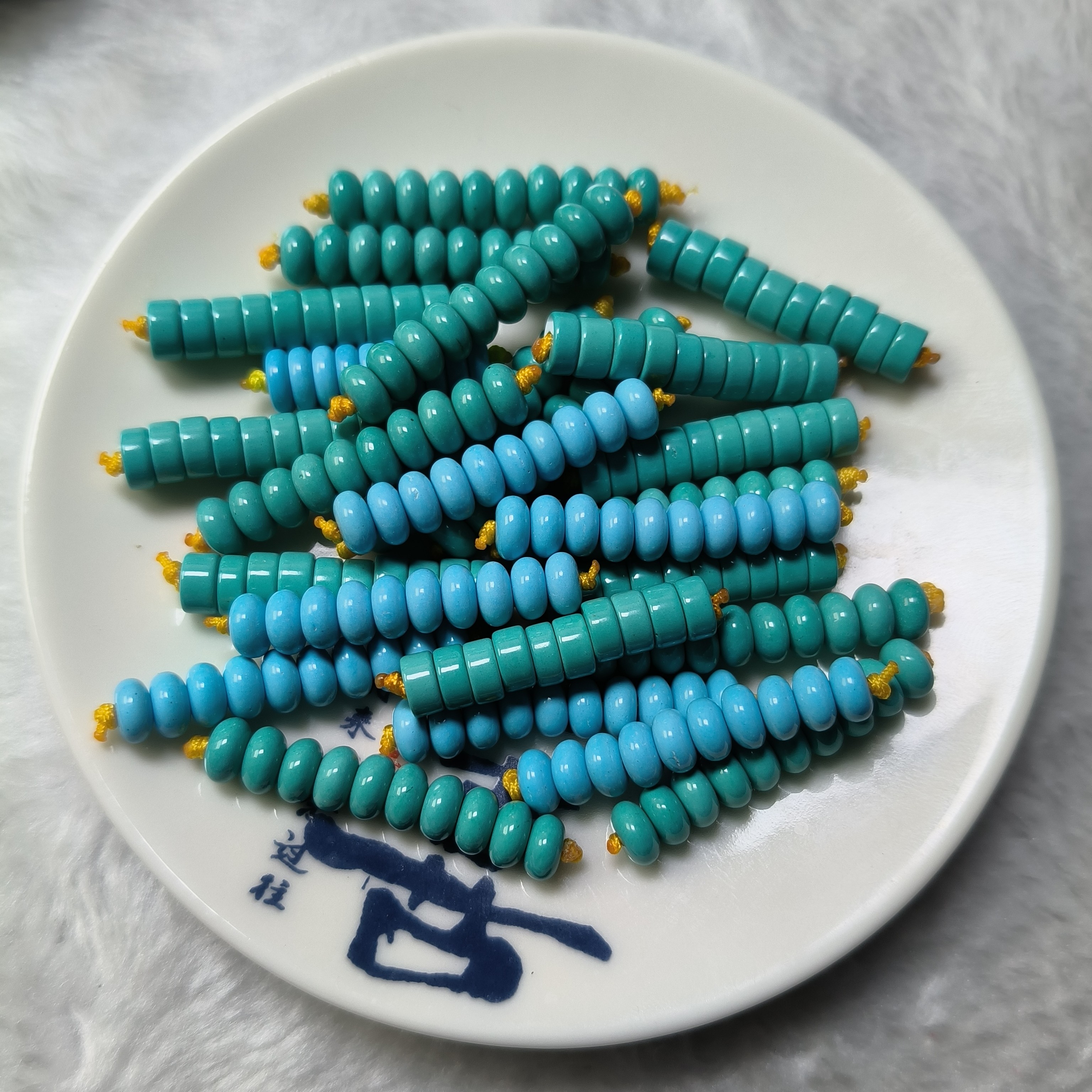 非金属珐琅手链 光面薄隔片6 - 10mm文玩配饰原矿可变色