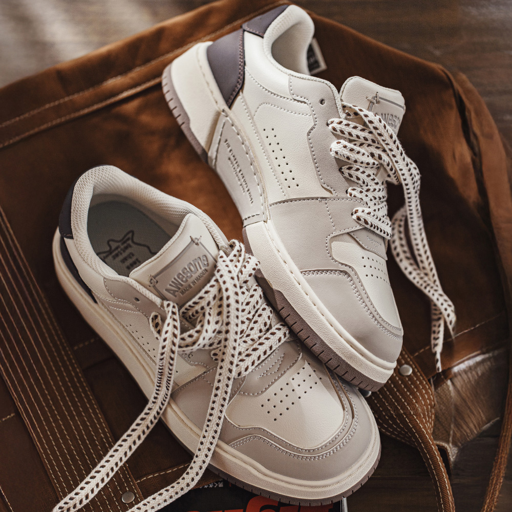 马登25新款复古低帮板鞋男鞋秋季平底休闲鞋厚底透气百搭小白鞋子