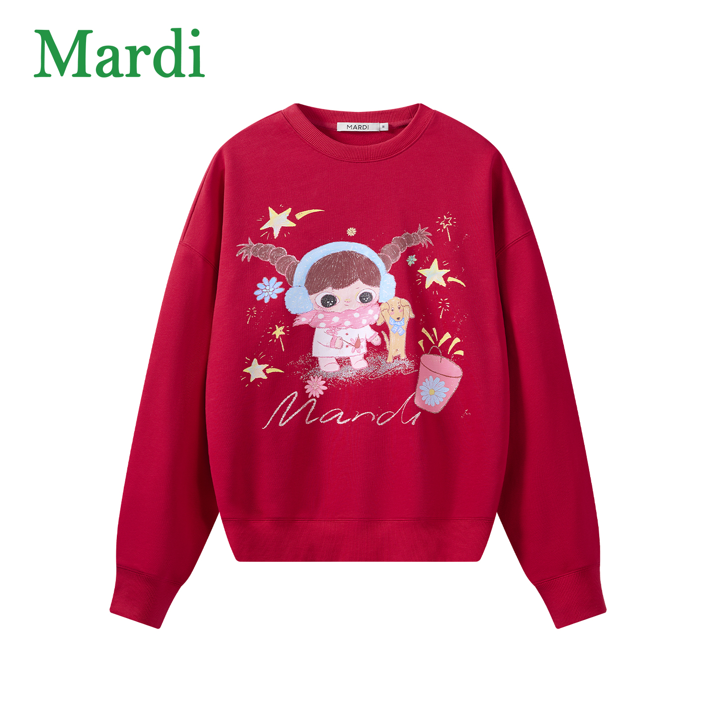 Mardi红色ins风女士刺绣卫衣长袖26春季新款女装MWY2612648