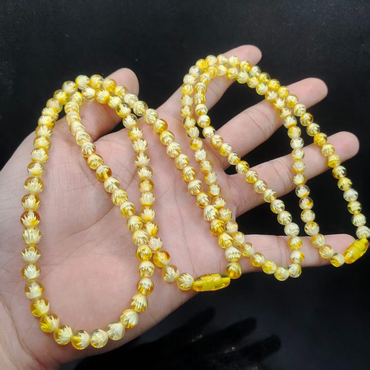 【康康严选】雕花琥珀妈妈链MS7【多样性发其一】约6mm+