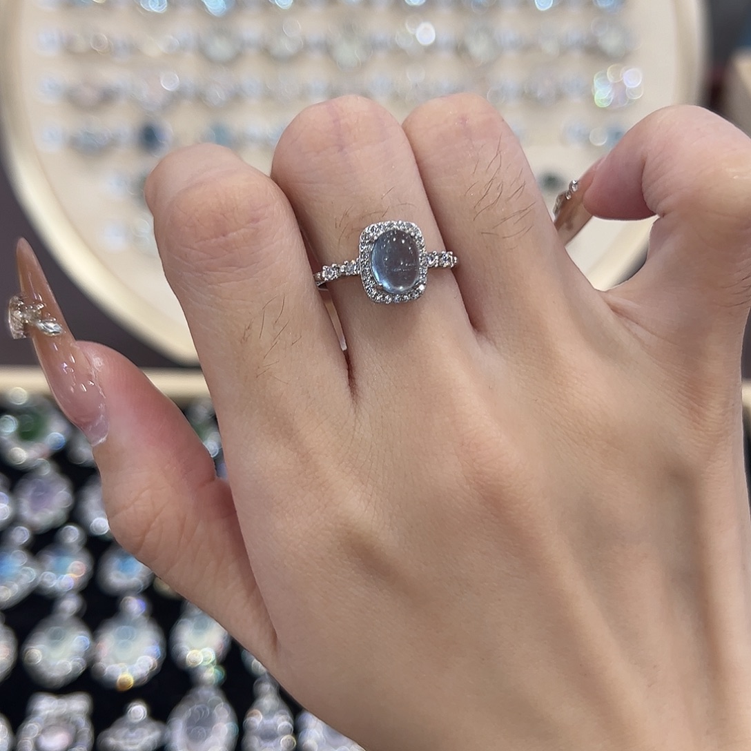 陳***一蛇纹石玉银S925镶嵌戒指