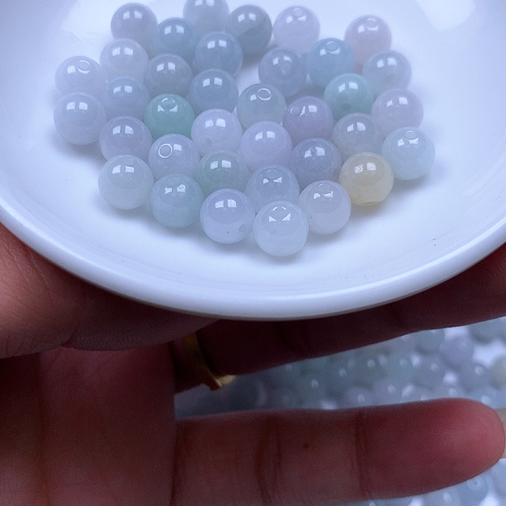 翡翠散珠翡翠翡翠卡7.6。100颗100元