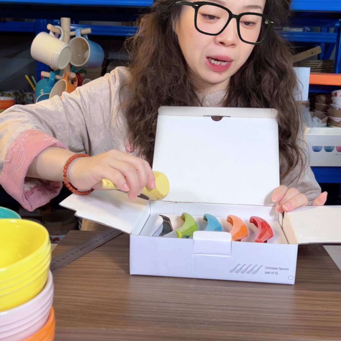 陶瓷五色勺子套装