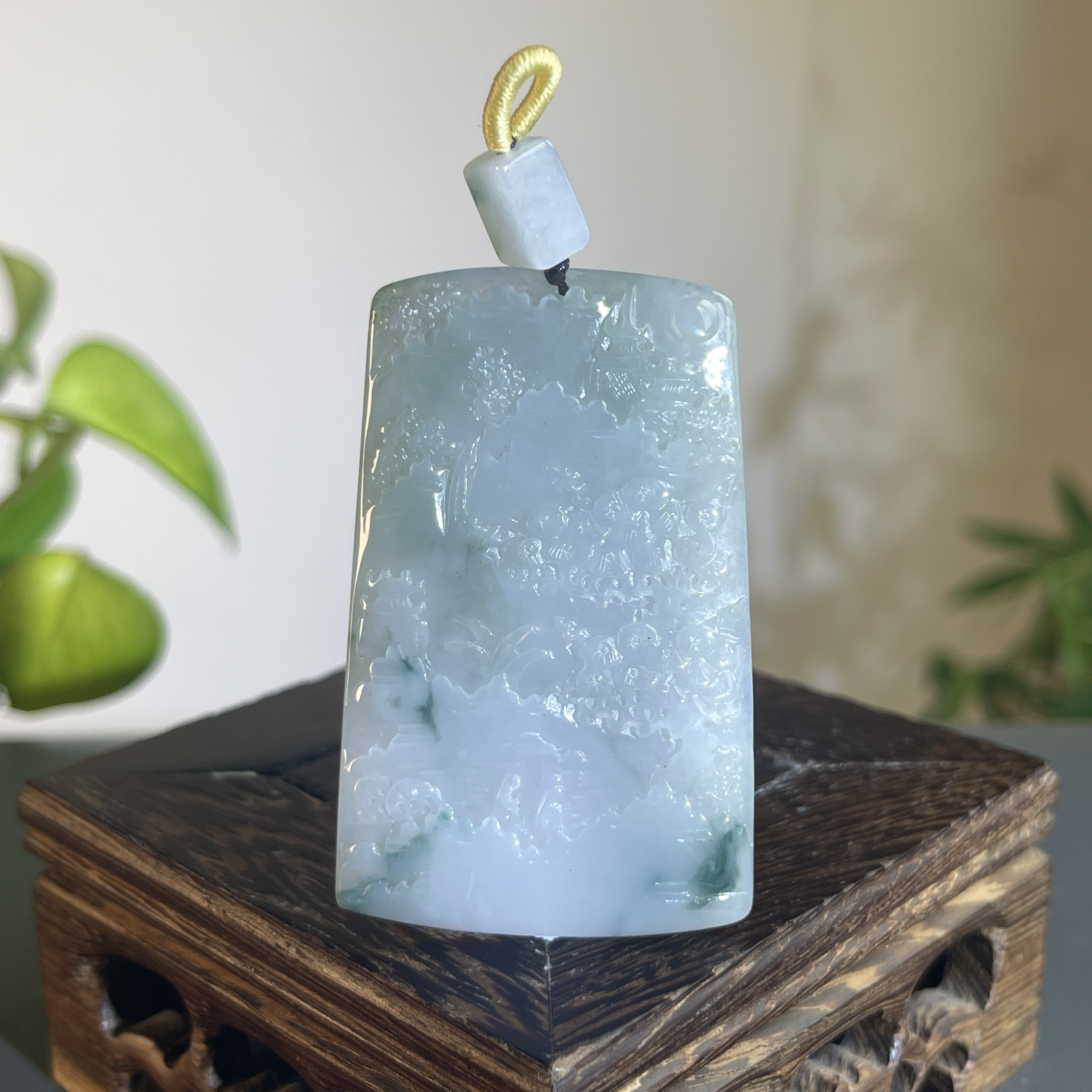 JXW20-64 天然缅甸A货翡翠 山水牌