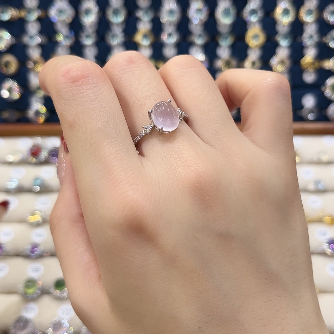 萤石女款银S925镶嵌戒指
