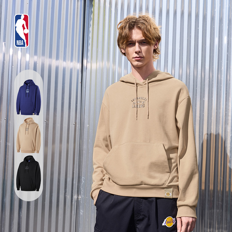 NBA官方球场生活系列勇士湖人联盟秋季情侣运动休闲连帽长袖卫衣