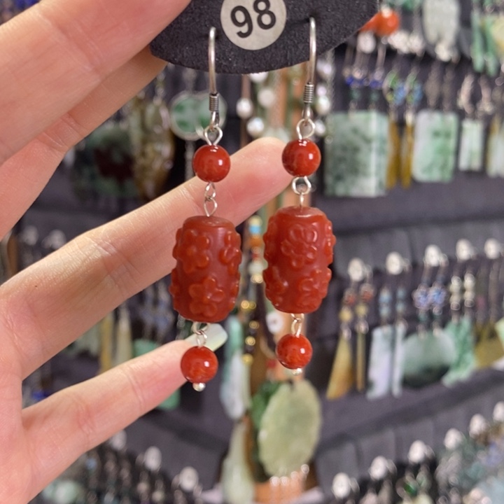 玛瑙/玉髓耳坠未镶嵌