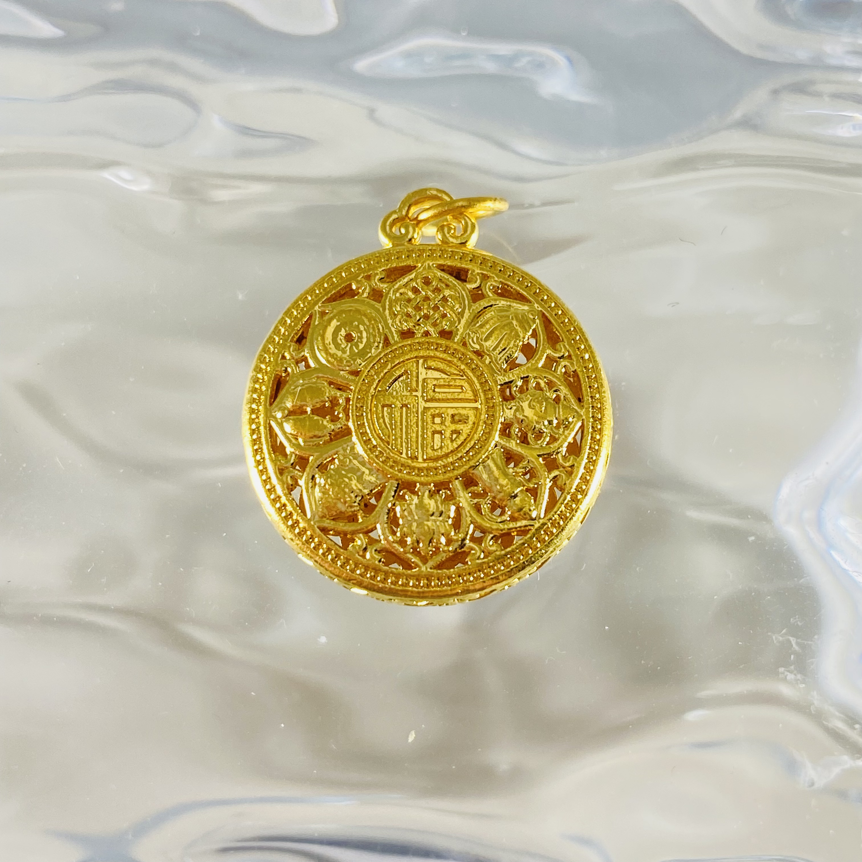 足金999 黄金八宝盘 0.99