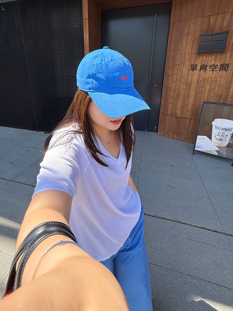 V脸T/胖mm大码Tian丝显瘦V领T恤