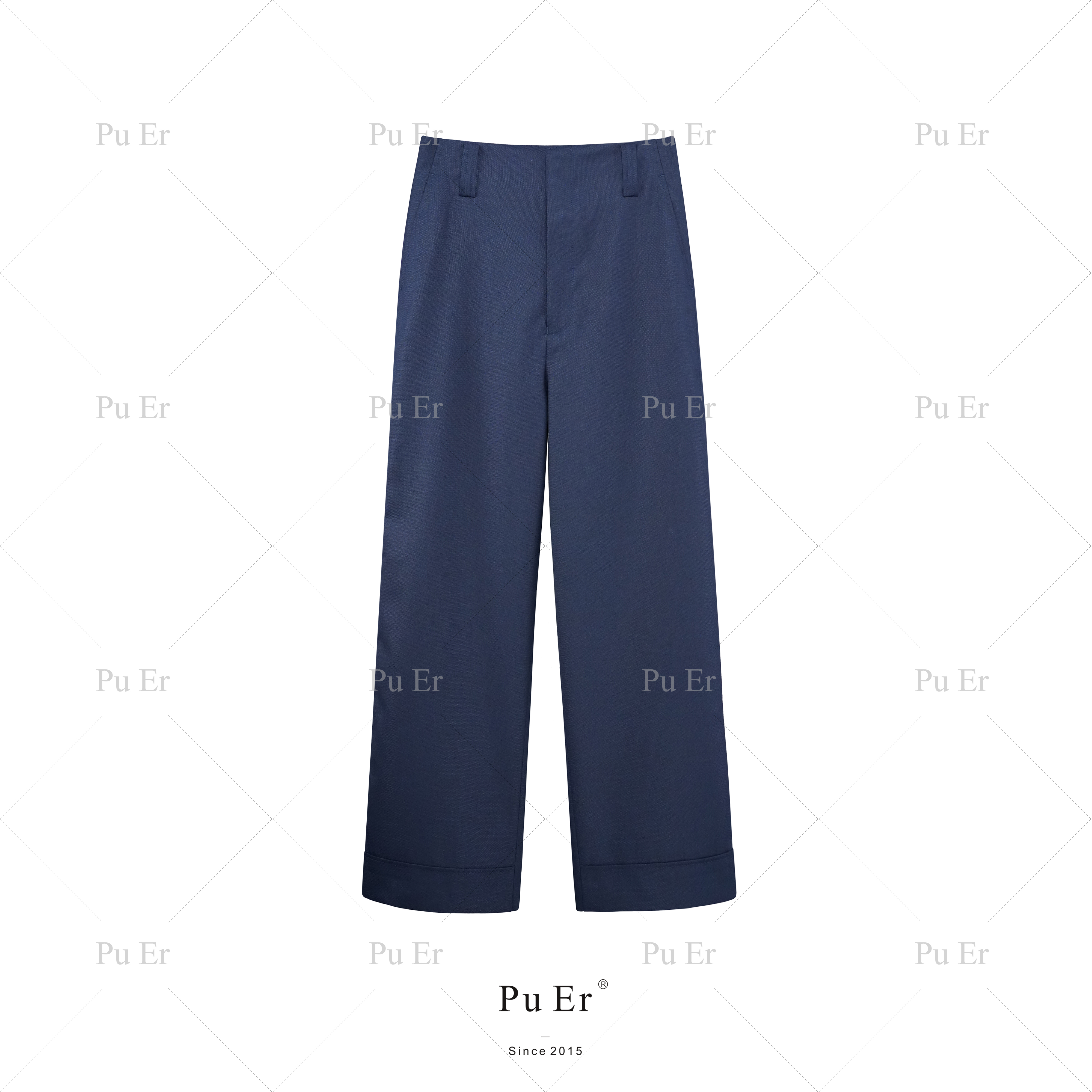 璞迩AB羊毛交织肌理九分直筒裤