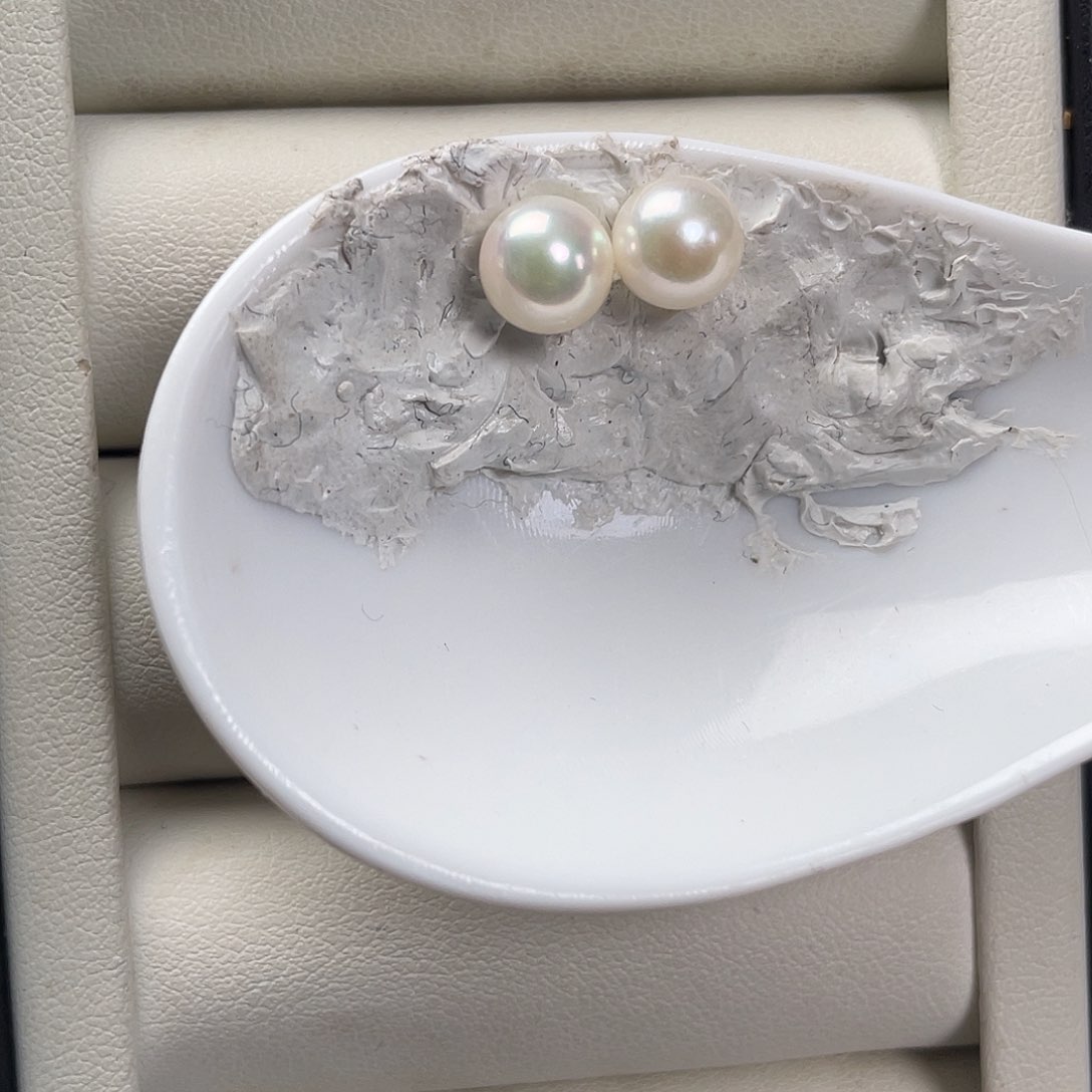 银S925镶嵌海水珍珠耳饰