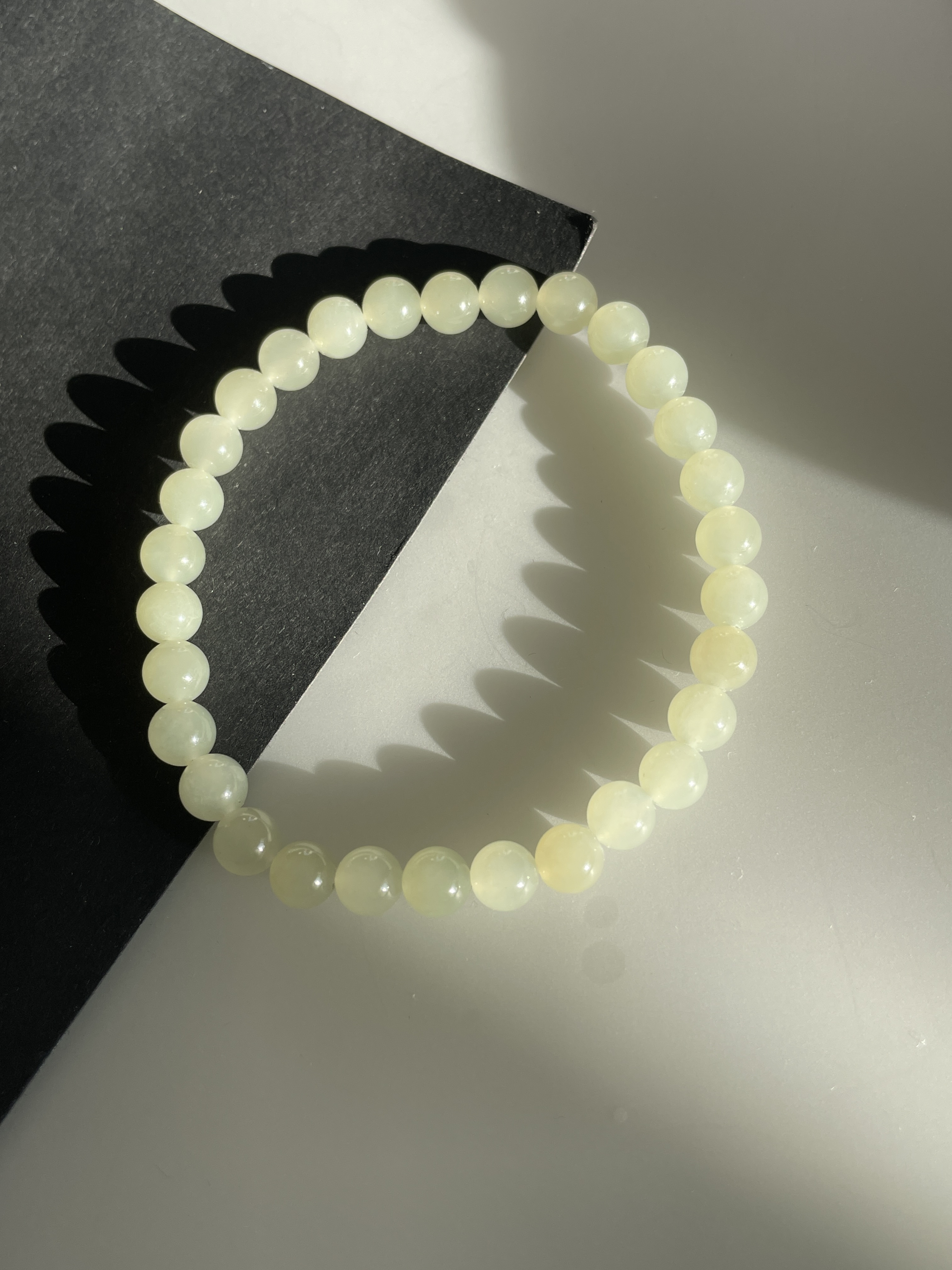 精品新疆和田玉高清白圆珠手串6MM女款时尚气质百搭轻奢小众